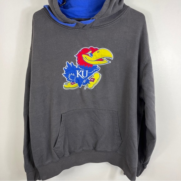 Kansas Jayhawks Hoodie Sweatshirt Gray Adult XL Stadium Athletics - Picture 1 of 10